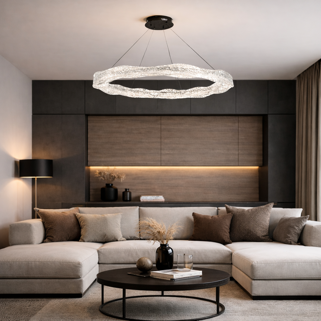 Підвісні люстри D-60 cm / D-80 cm Led 3000K-6000K Clear+Black Ice 260118-100007060