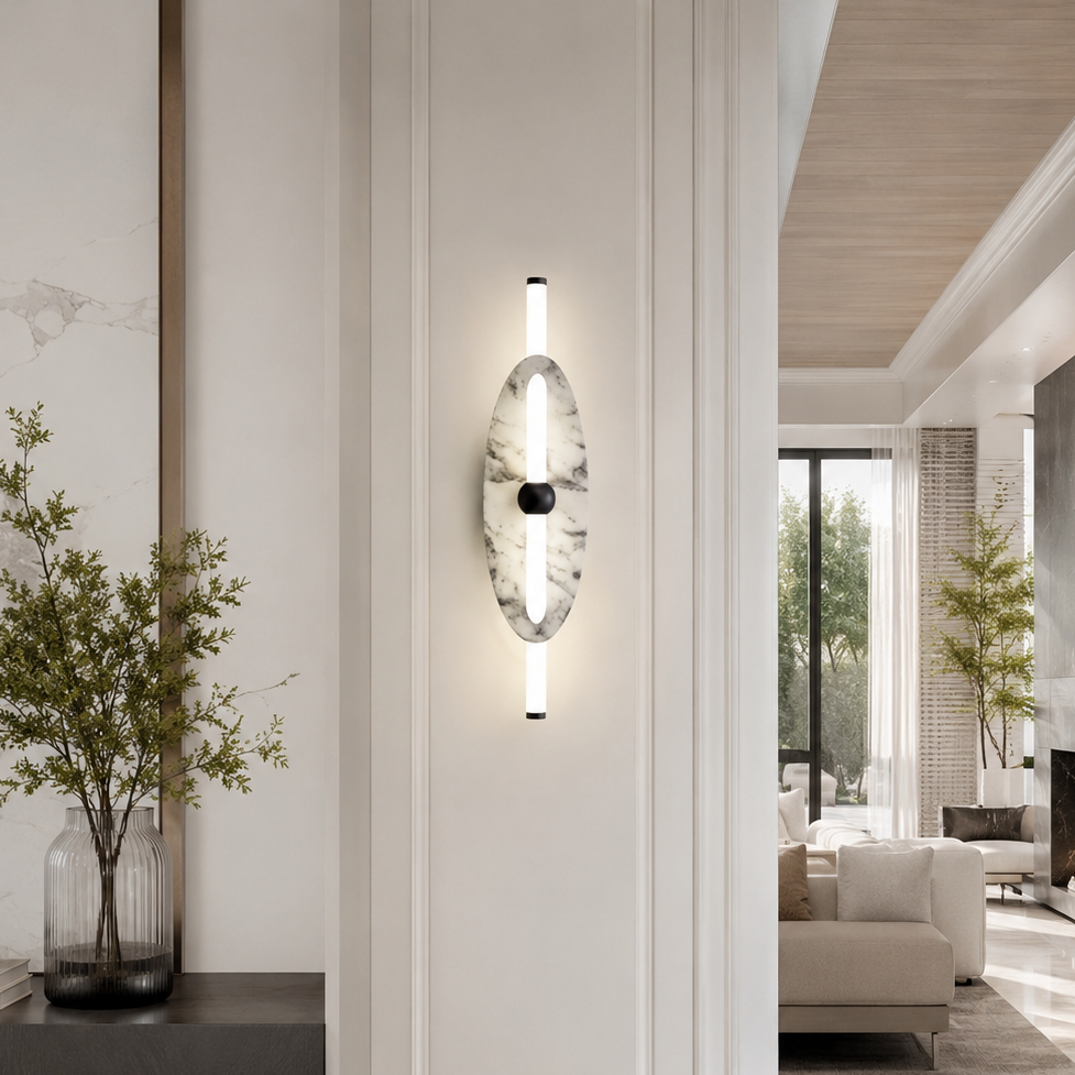 Світильник білий настінний H-44 cm Led 10W White Oval Candlestick 260619-100008082