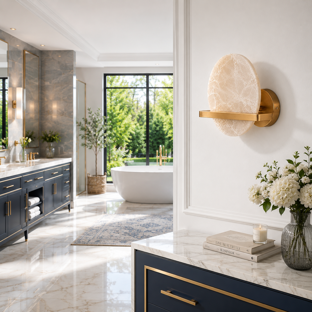 Настінний світильник золотий з мармуром H-20 cm Led 12W 3000K-6500K Gold Marble 260619-100008083