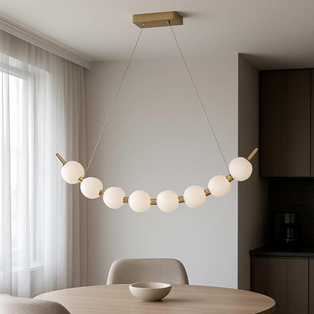 Підвісні люстри L-66 cm / L-95 cm / 105 cm Led Gold+Clear Pearls 251218-100006842