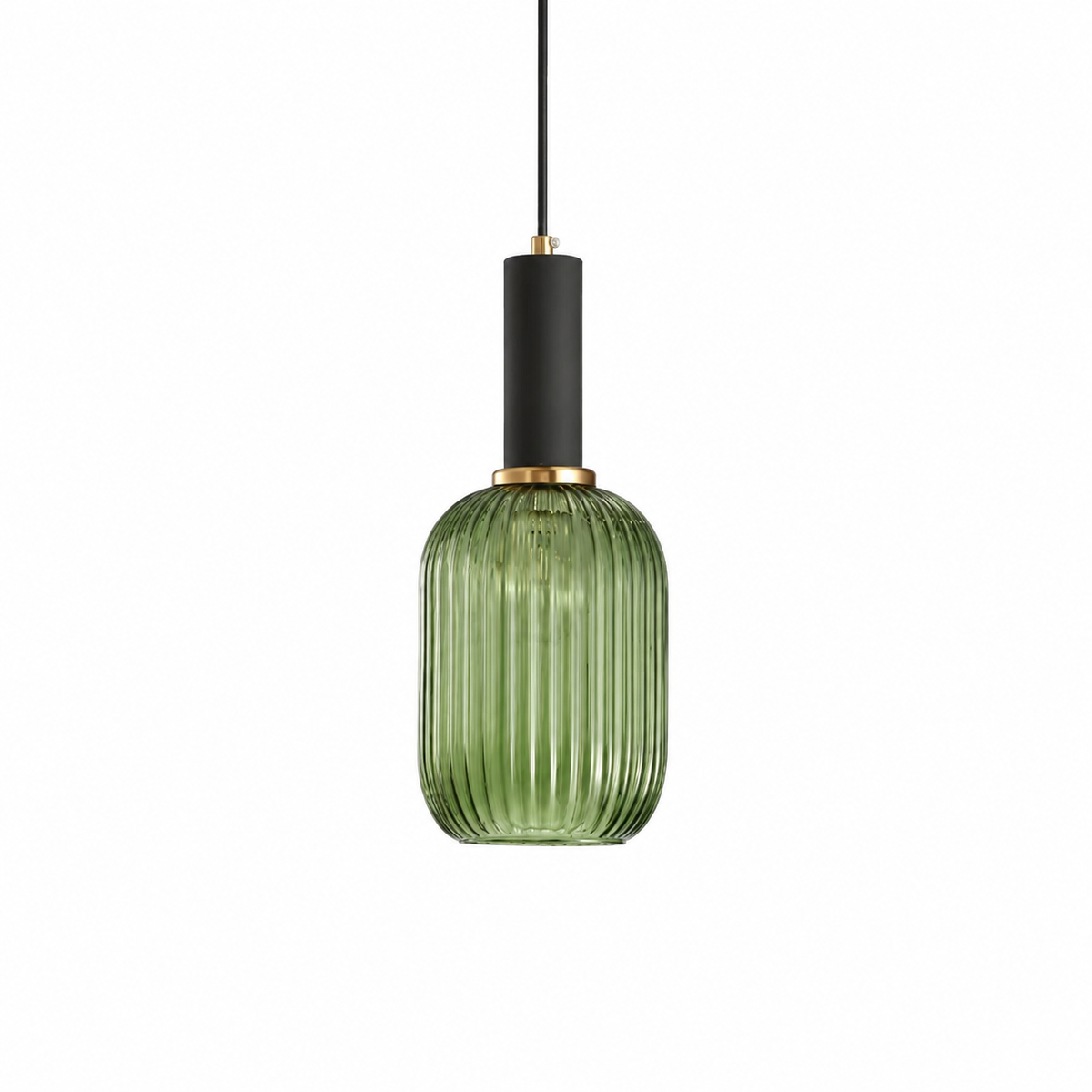 Підвісний світильник зелений D-13 cm H-32 cm E27 Green+Black Garden lamp 260758-100008375
