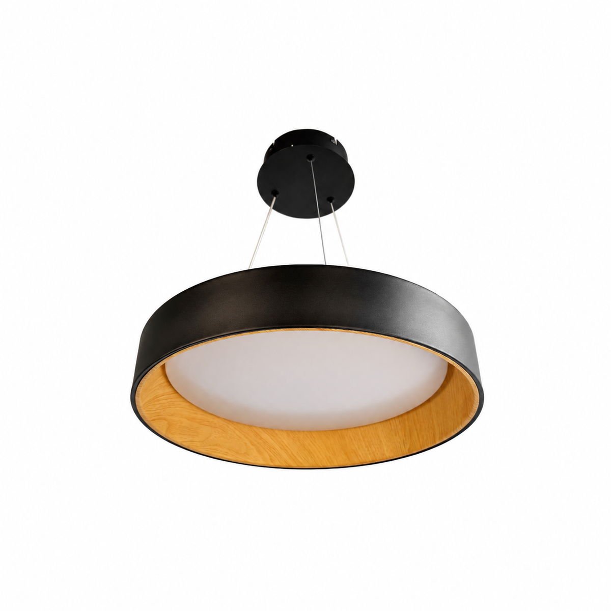 Підвісний світильник чорний D-45 cm Led 60W 3000K-6000K Black+Brown Circle 260918-100008824