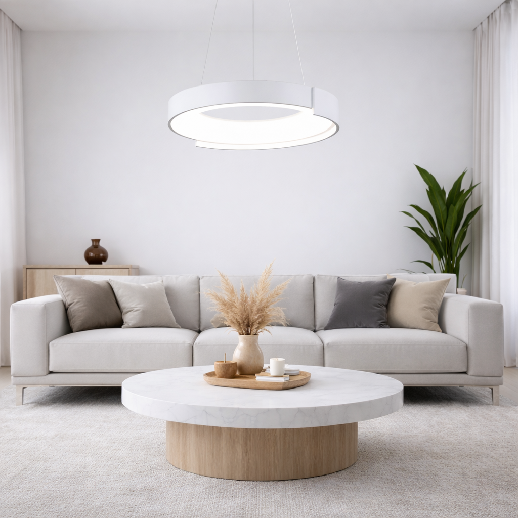 Підвісна люстра біла D-50 cm Led White Round 260422-100007797