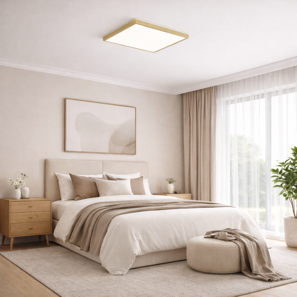 Стельова люстра золота H-2.5 cm L-40 cm Led 50W 4000K Gold Square 260240-100007551