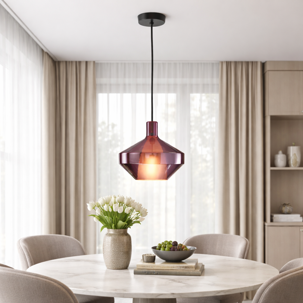 Підвісний світильник W-20 cm E14 Burgundy Color Glass 260258-100007356