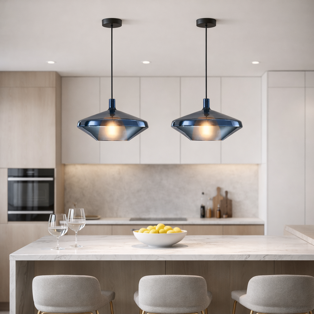 Підвісний світильник W-38 cm E14 Blue Color Glass 260258-100007360