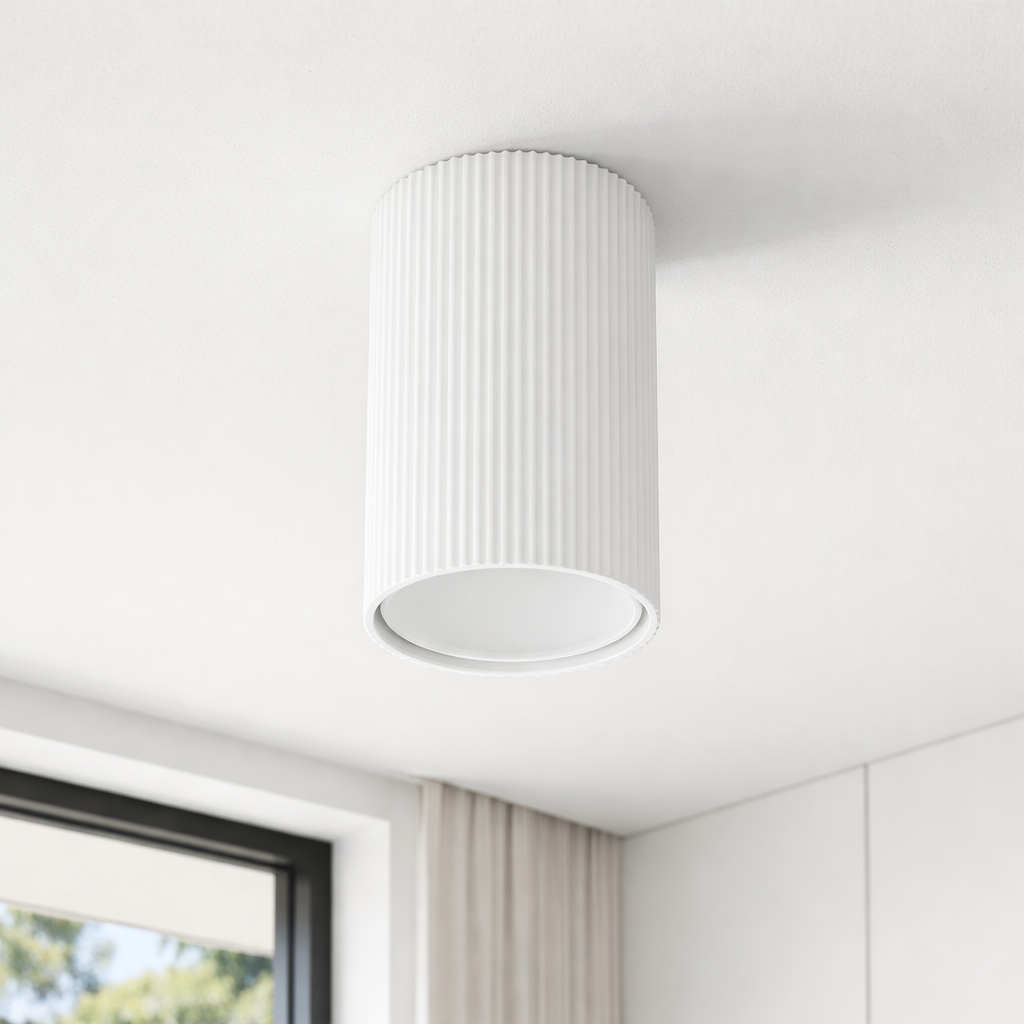 Точковий світильник білий H-10 cm D-5.5 cm GU10 White Gofre 260260-100007361