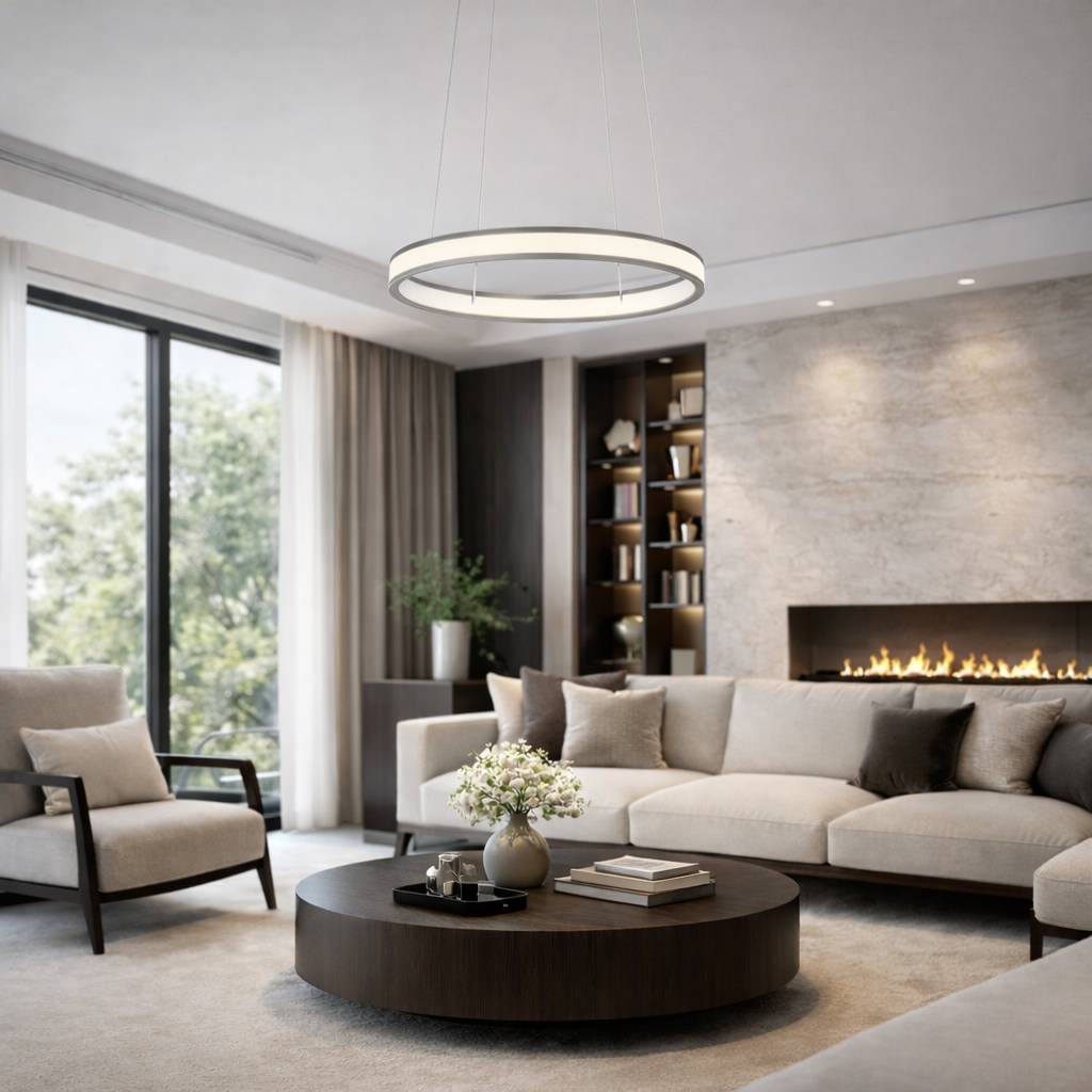 Підвісна люстра біла з пультом L-50 cm Led 70W 2800K-6000K White Kukho 260248-100007401