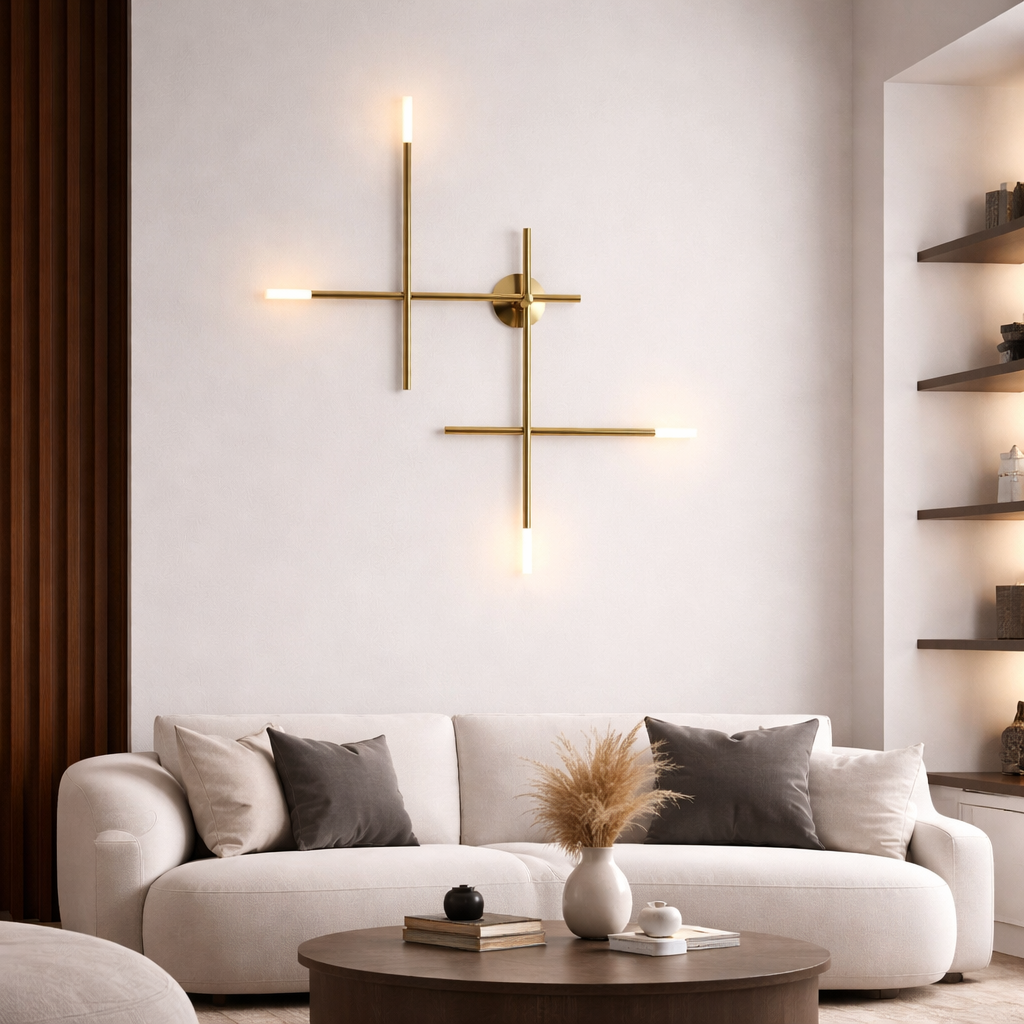 Настінні світильники золоті L-66 cm / L-83 cm / L-98 cm G4 Led Gold Geometry 260358-100007704