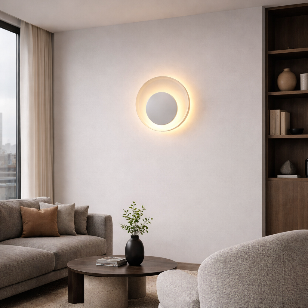 Настінний світильник білий D-21 cm Led 7W 3000K White Circle 260309-100007713