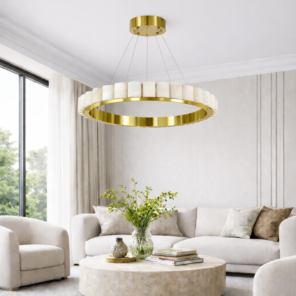 Підвісні люстри золоті D-60 cm / D-80 cm Led 4000K Gold Marble 260318-100007609
