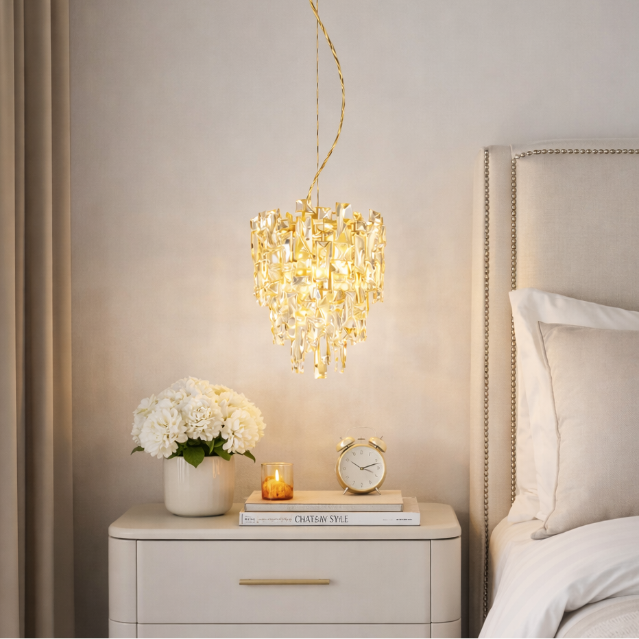 Підвісний світильник золотий D-21 cm E14 Gold Crystal 260320-100007606
