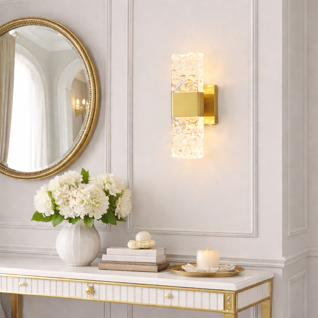 Настінний світильник золотий Led Gold Wavy Glass 260322-100007614