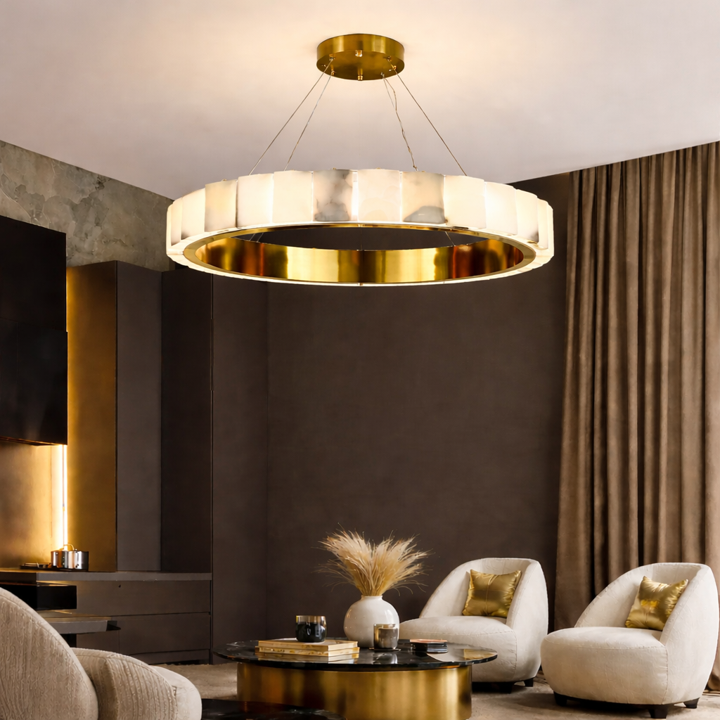 Підвісні люстри золоті D-60 cm / D-80 cm Led 4000K Gold Marble 260318-100007609