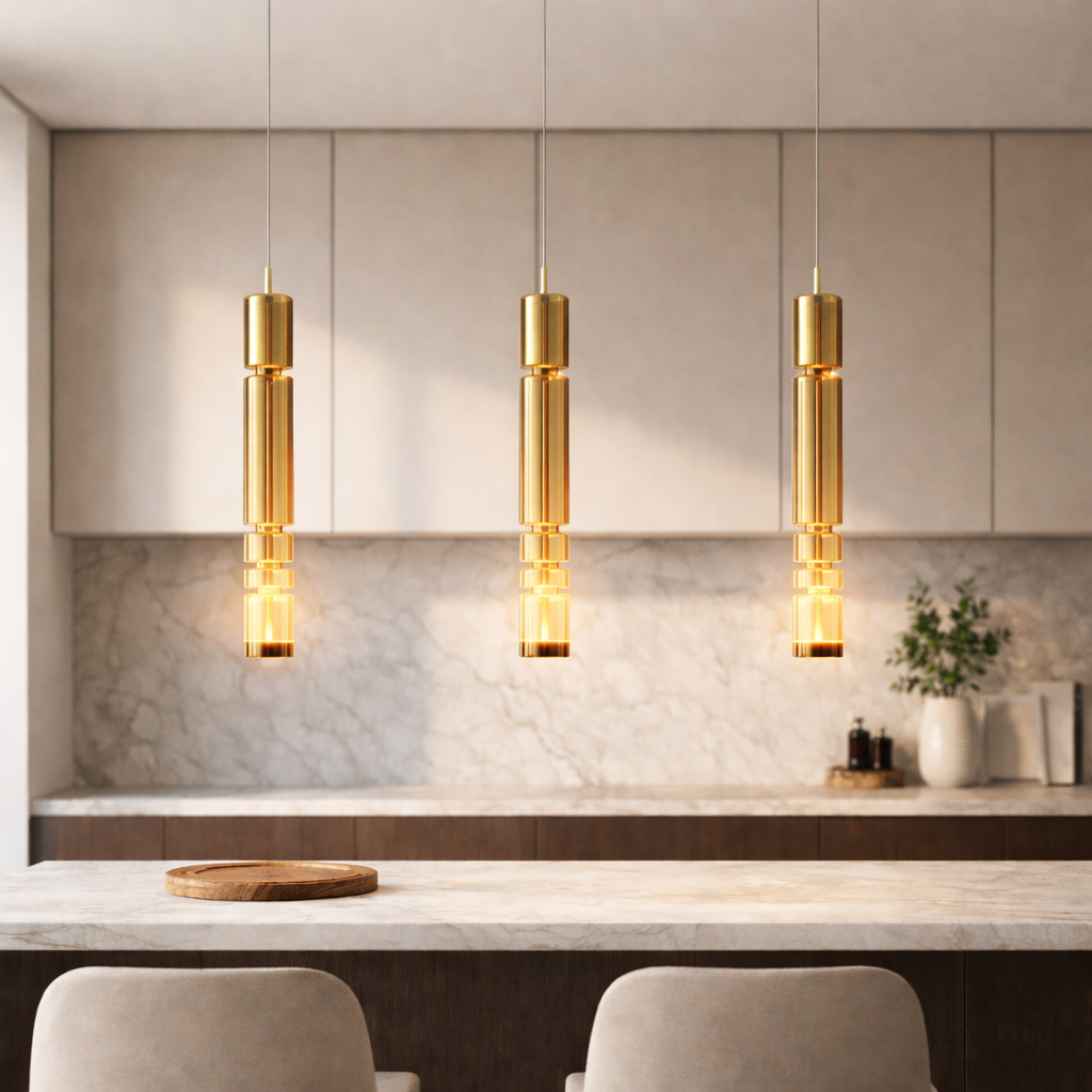 Підвісний світильник золотий D-8 cm Led 12W Gold brass Rod 260320-100007641