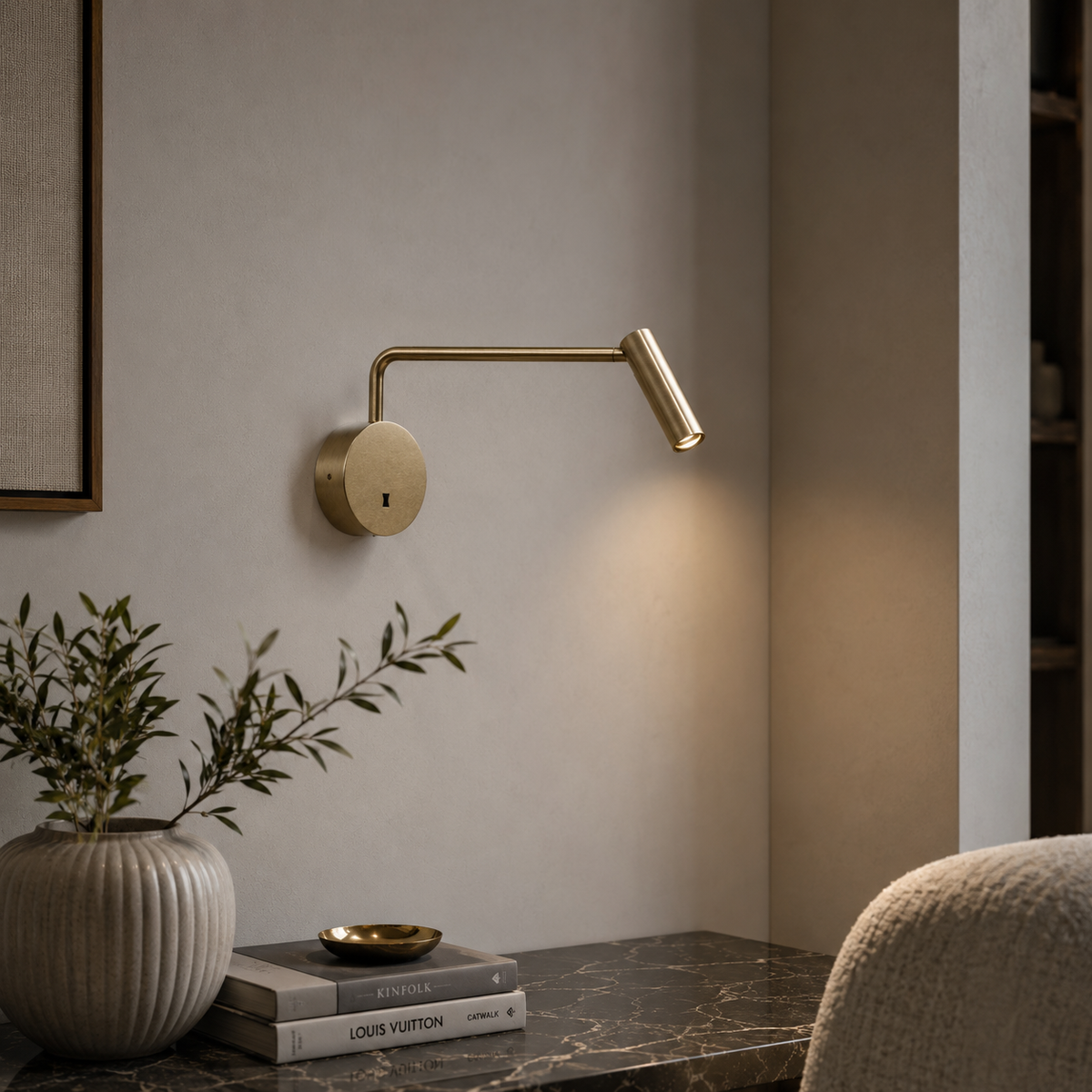 Настінний світильник золотий з вимикачем L-24 cm Led 3W 3000K Gold Fiona 260528-100007984