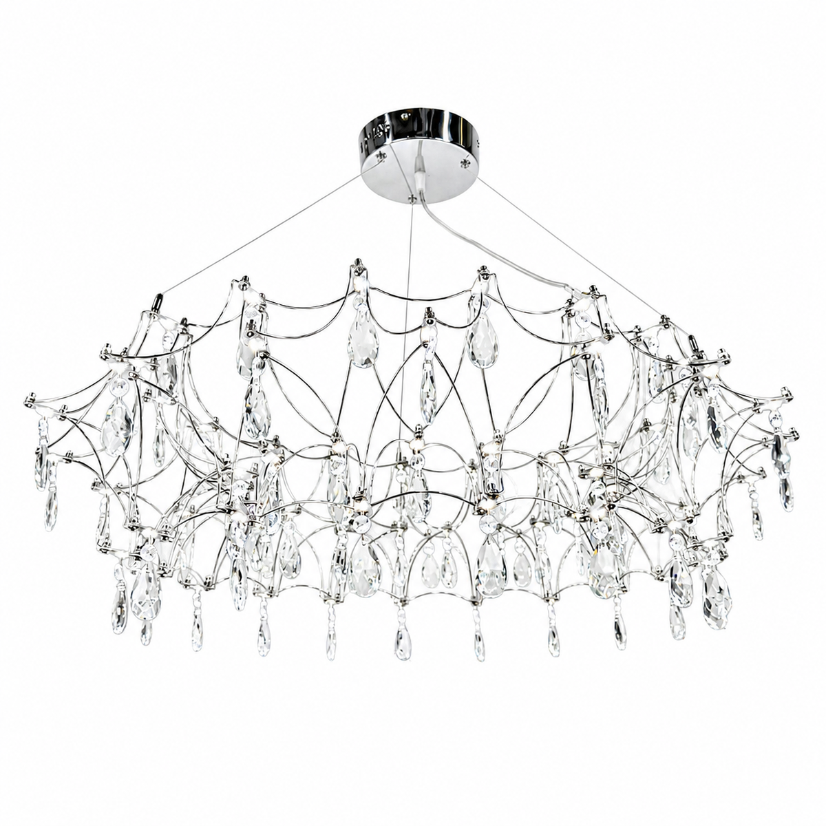 Підвісні люстри срібні D-65 cm / D-80 cm Led 3000K-6000K Chrome Rain 260518-100008021