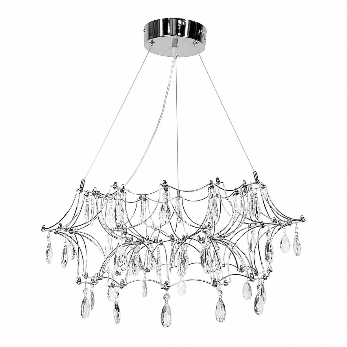 Підвісні люстри срібні D-65 cm / D-80 cm Led 3000K-6000K Chrome Rain 260518-100008021