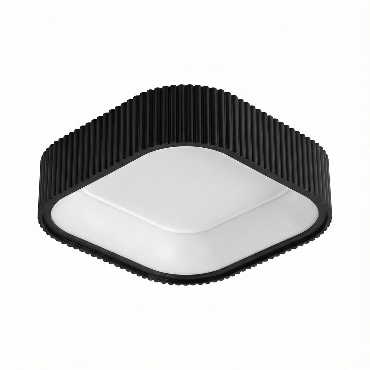 Стельова люстра чорна у 2-х розмірах з пультом L-50 cm / L-60 cm Led Black Gofre 250819-100005780