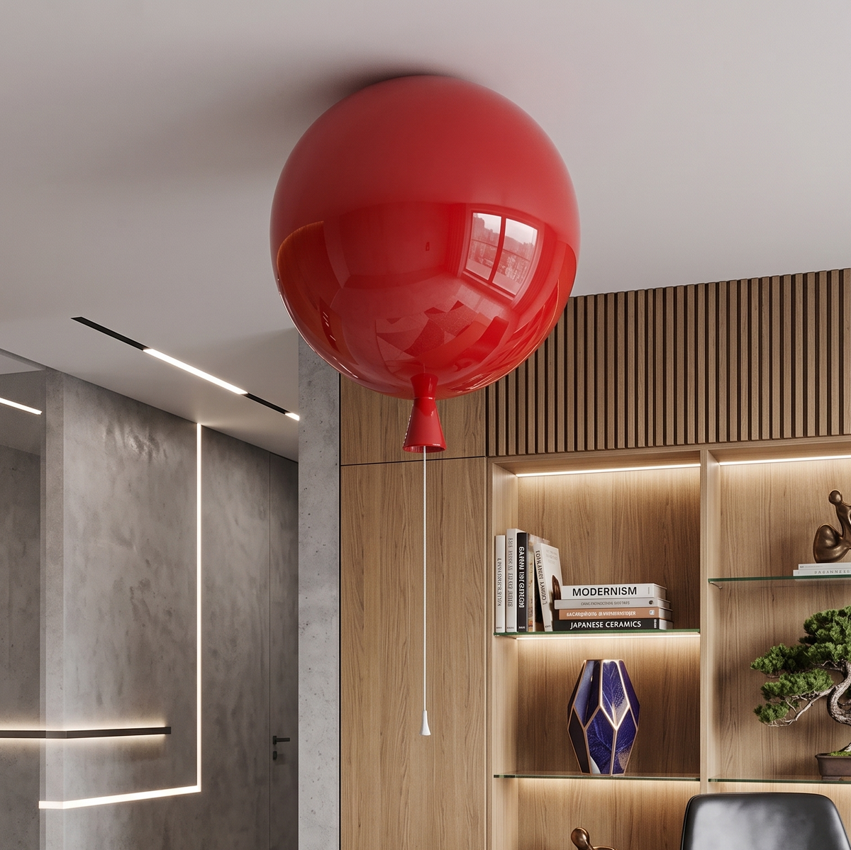 Світильник червоний H-34 cm E27 Red Ball 260726-100008360