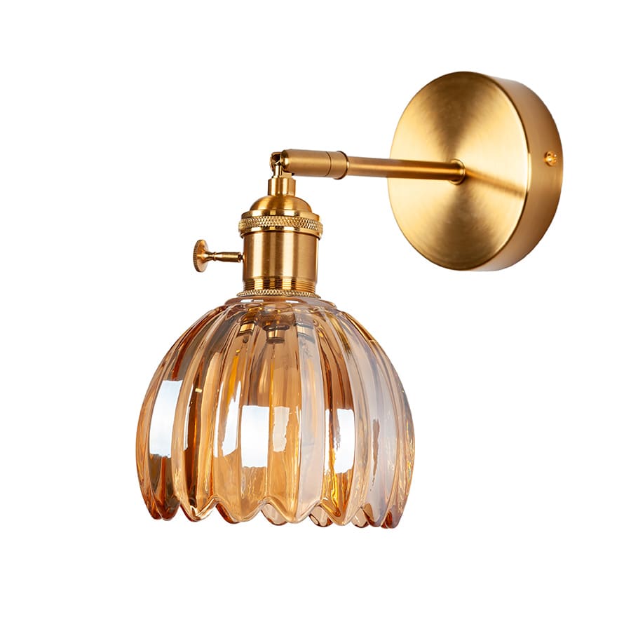 Настінний світильник бурштиновий D-12 cm E27 Amber+Gold Colour 260933-100008919