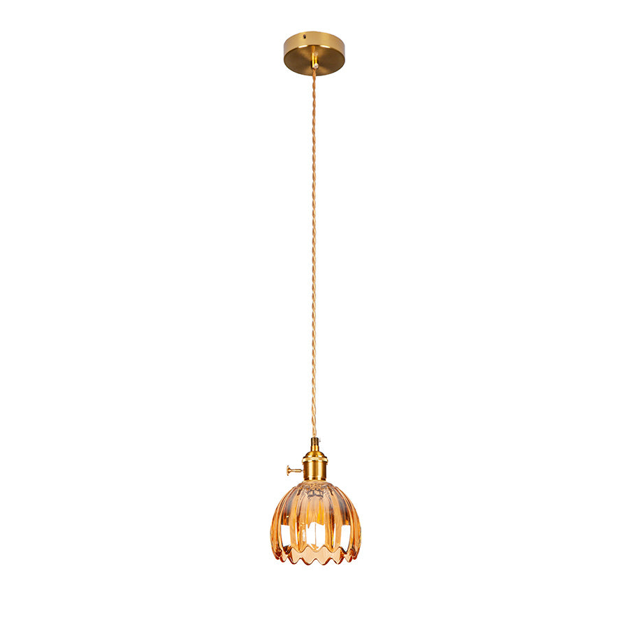 Підвісний світильник бурштиновий D-12 cm E27 Amber+Gold Colour 260933-100008914