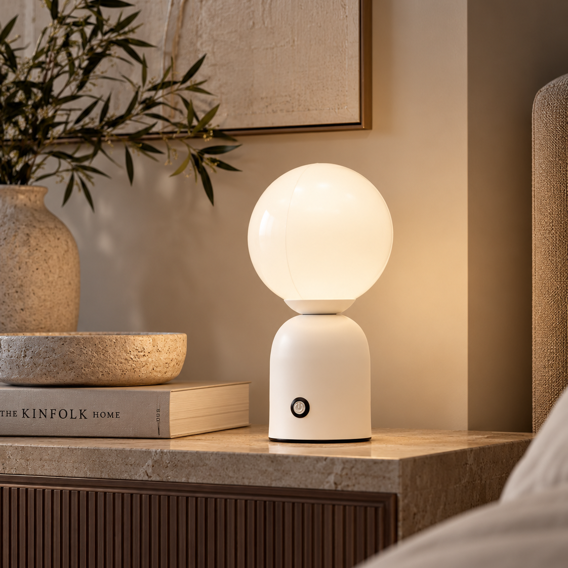Акумуляторна настільна лампа біла сенсорна H-22 cm Led 3000K-6000K White Bollo 261031-100009088