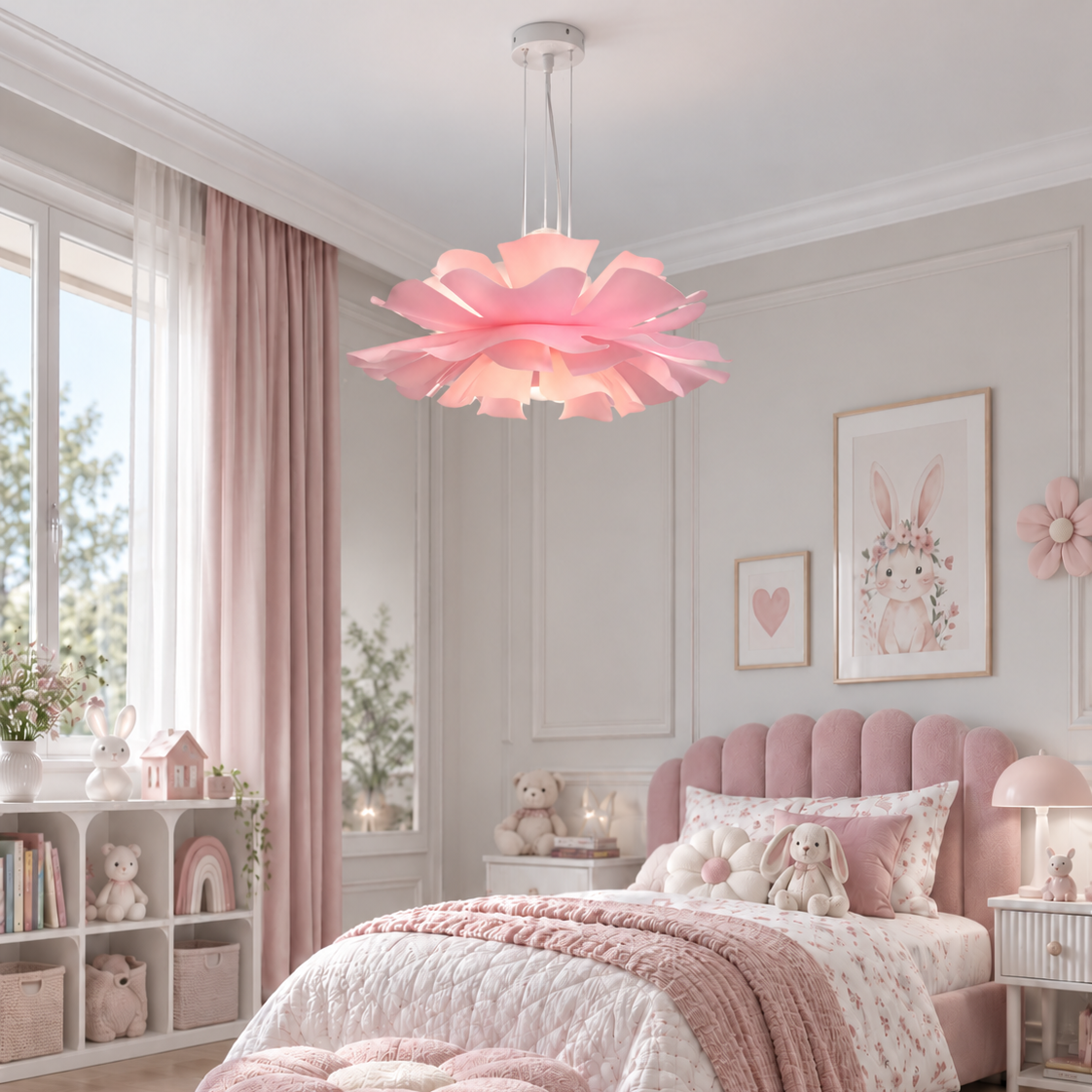 Підвісні люстри рожеві D-50 cm / D-60 cm / D-70 cm E27 Pink Flower 261058-100009086