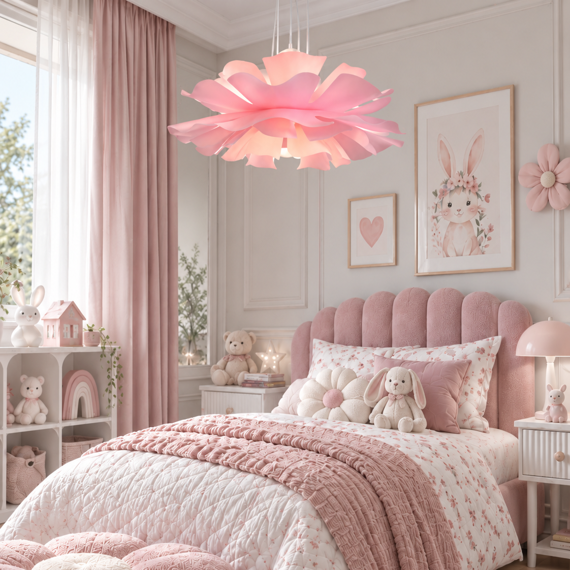 Підвісні люстри рожеві D-50 cm / D-60 cm / D-70 cm E27 Pink Flower 261058-100009086