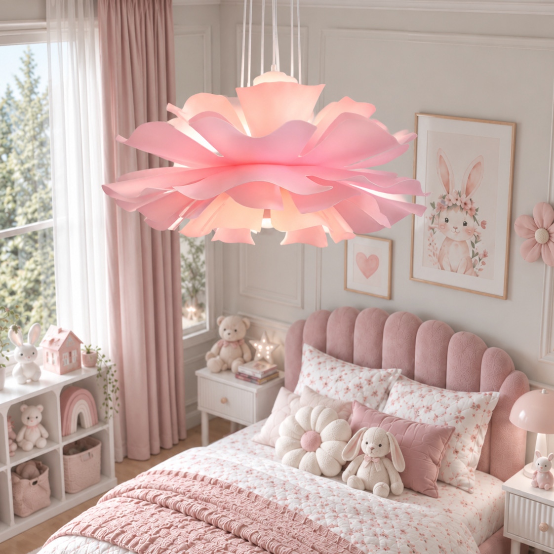 Підвісні люстри рожеві D-50 cm / D-60 cm / D-70 cm E27 Pink Flower 261058-100009086