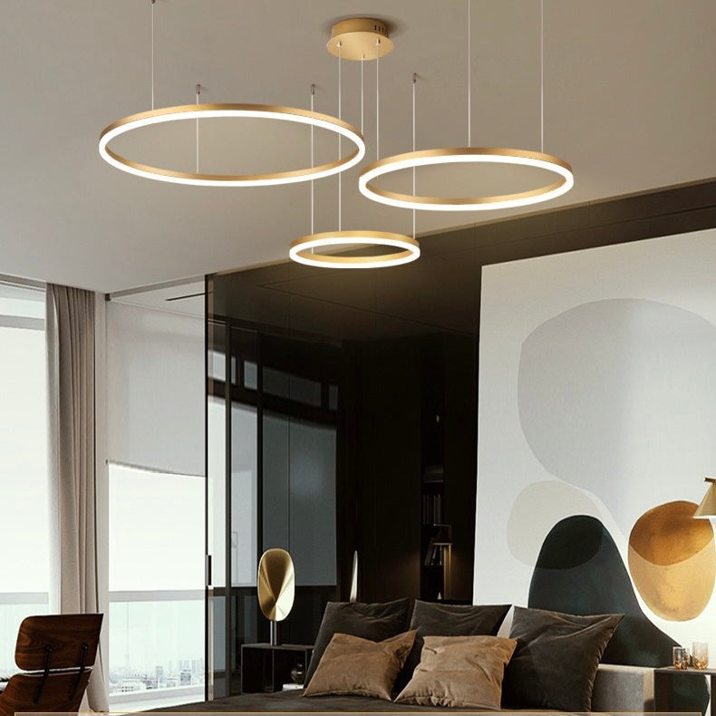 Підвісна люстра золота 3000K-6000K D-40+50+60 cm Led 120W / D-40+60+80 cm Led 130W GoldKukho Circle 240419-100003223