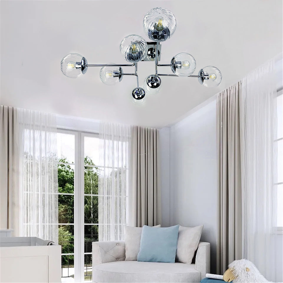 Люстра Wendy Lamia/ Enazora L-90 см Н-25 см W-90 см Chrome + White / Transparent / Graphite 231218-100002863