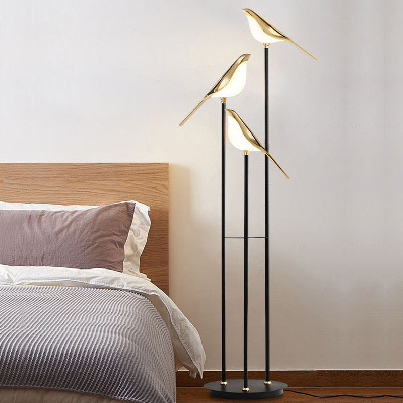 Торшер Led Birds New Н-152 см White+Black+Gold 231258-100002874