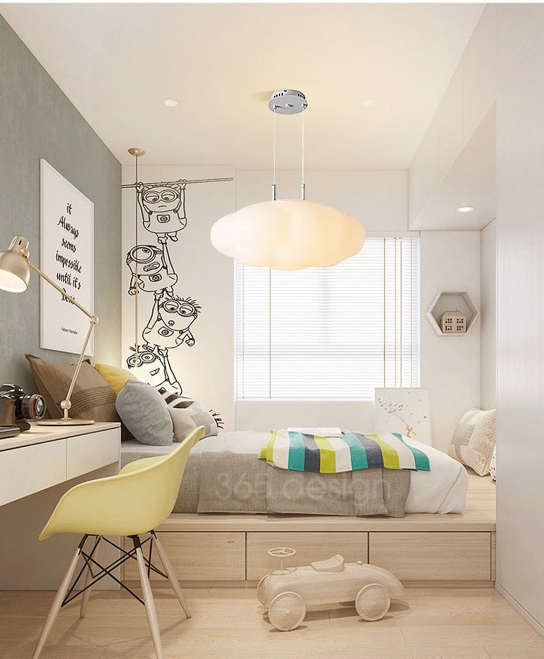 Люстра підвісна біла акрилова Хмаринка D-45cm / D-55 cm White Cloud Lamp Design 240622-100003365