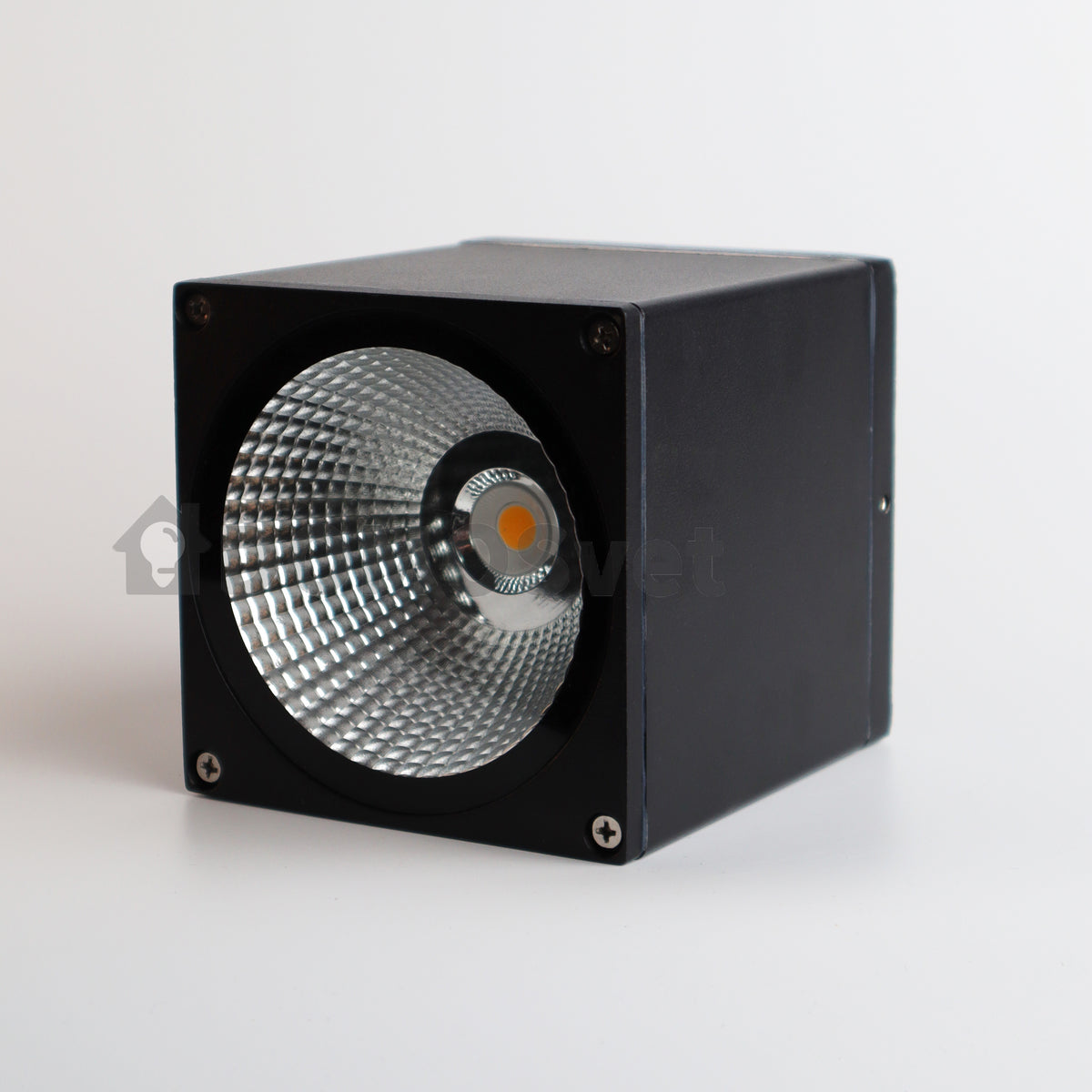 Стельовий чорний квадратний точковий вуличний світильник Led 7W IP54 3000K Black Cube 230619-100002137