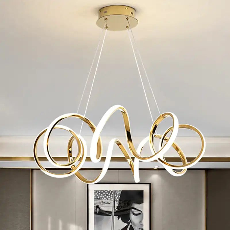 Підвісна люстра Curly Ring Titanium Gold L-50 см / L-70 см 3000К-6000К 240118-100002946