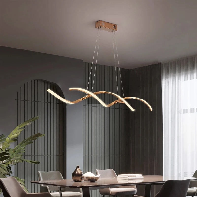 Підвісна люстра Хвиля Gemo Wave gold led L-100 см / L-120 см Gold 230518-100002008