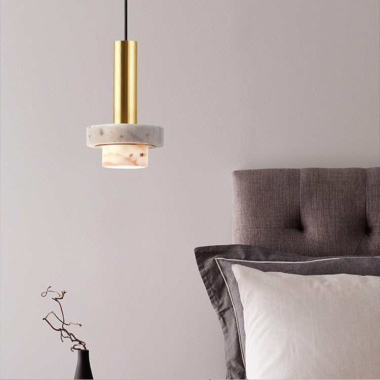 Підвіс Marble White W-15 cм Н-35-175 см Gold + White 240218-100003032