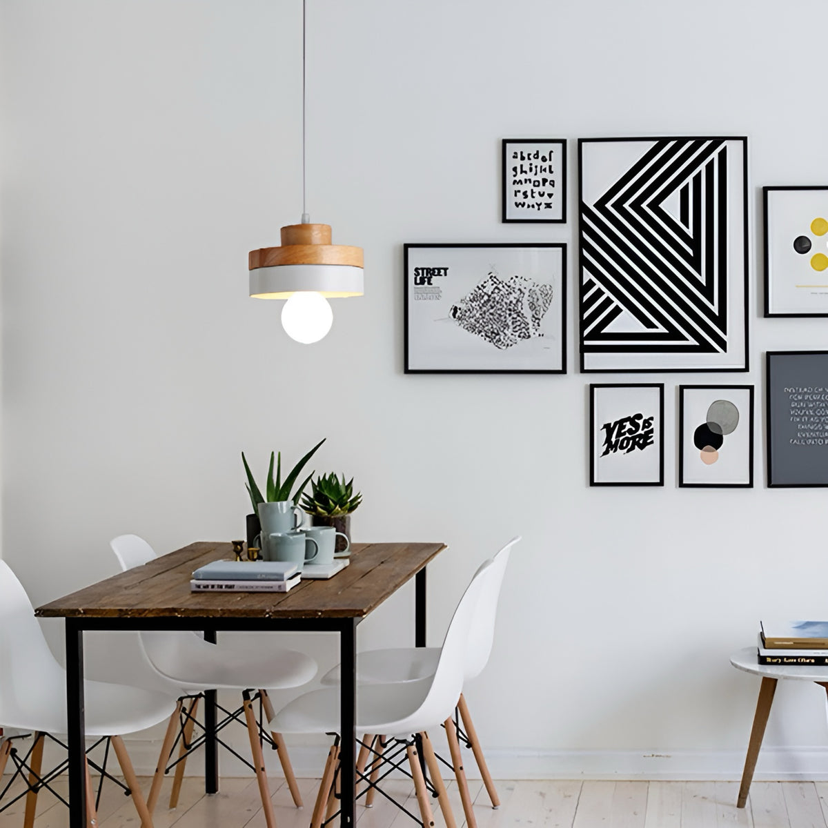 Підвіс Scandi Wooden L-18 см White / Black 231121-100002782