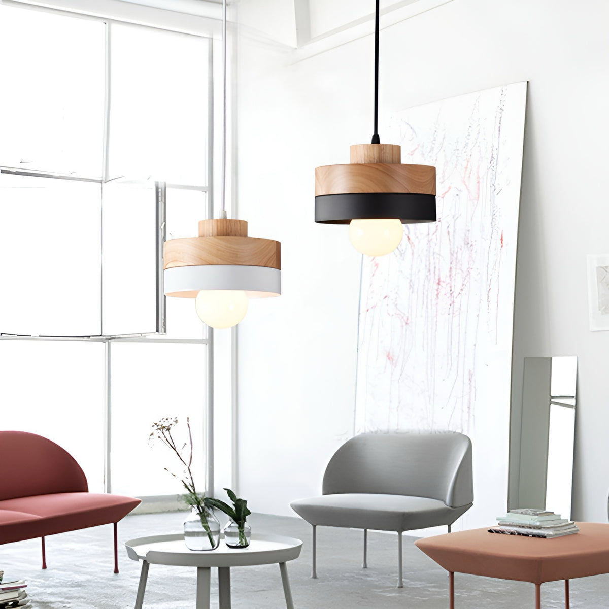 Підвіс Scandi Wooden L-18 см White / Black 231121-100002782