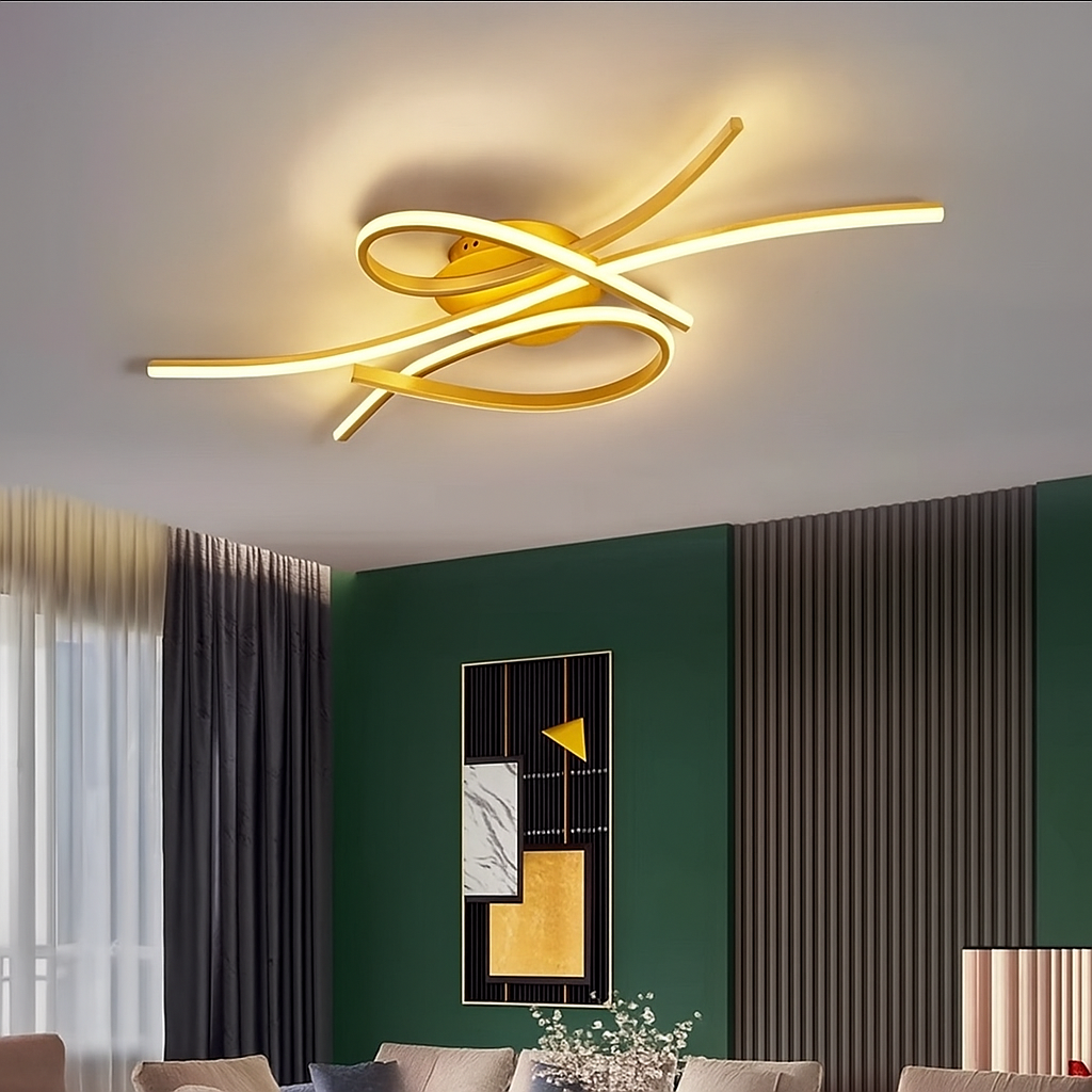 Люстра стельова золота L-86 cm Led Gold Wave Ceiling 250719-100005693