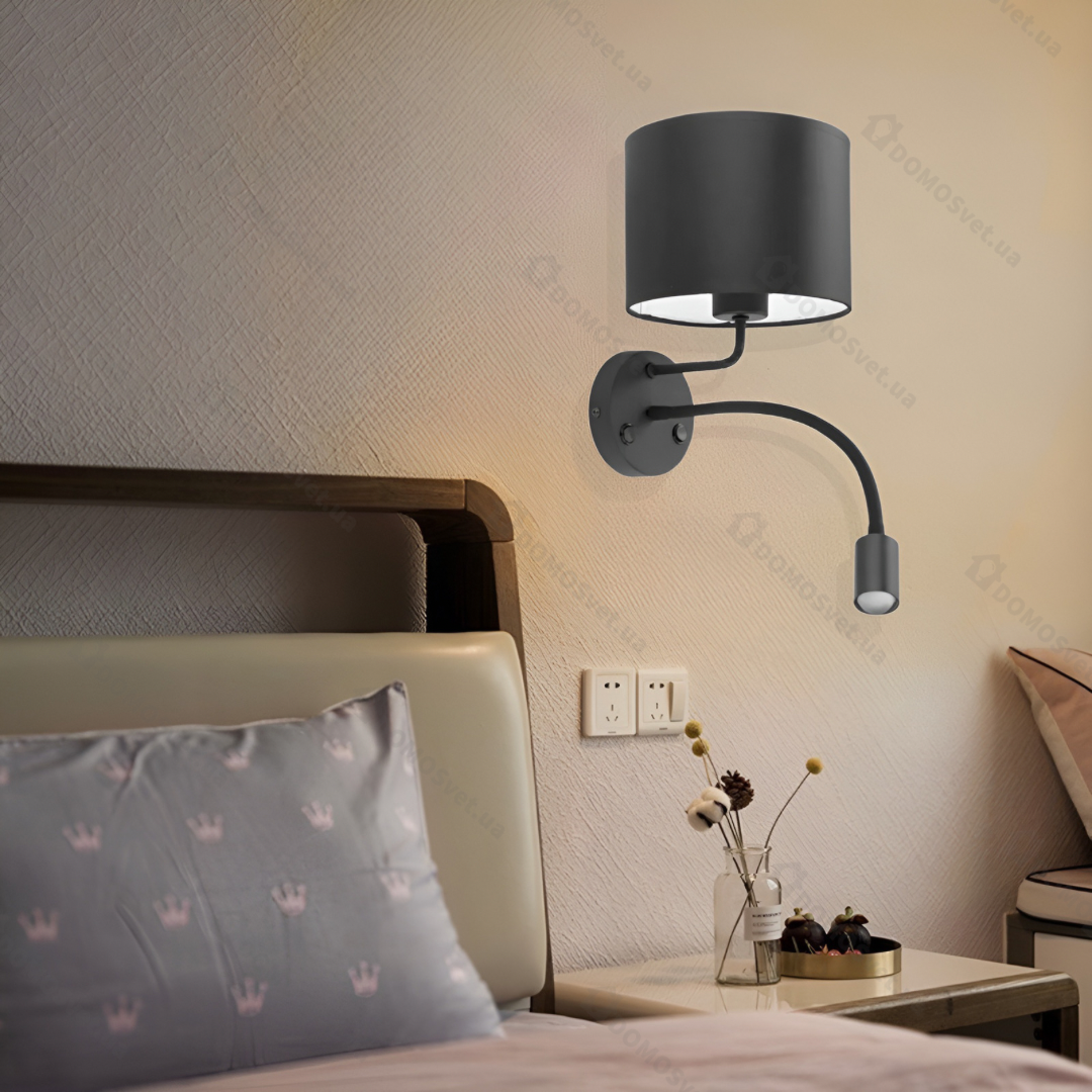 Бра з вимикачем на корпусі Maja Black H-45 см 230940-100002534