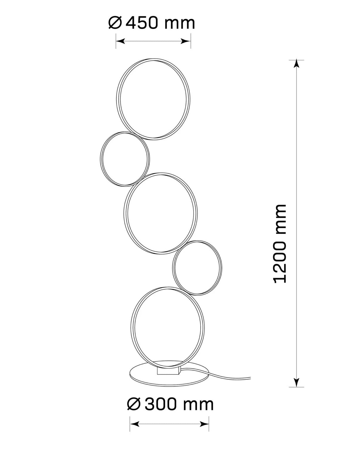 Торшер чорний H-120 cm Led 30W 4000K Black Infinity 260140-100006998