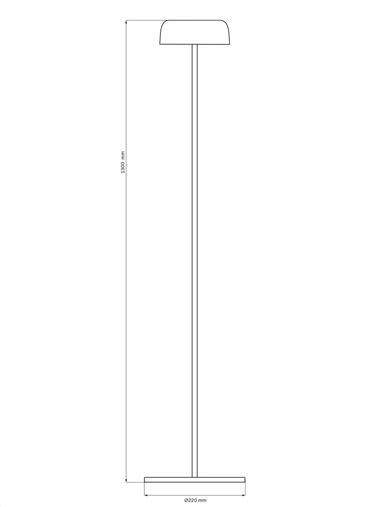 Торшер чорний H-130 cm Led 2W 2700K IP44 Black Mushroom 260140-100007000