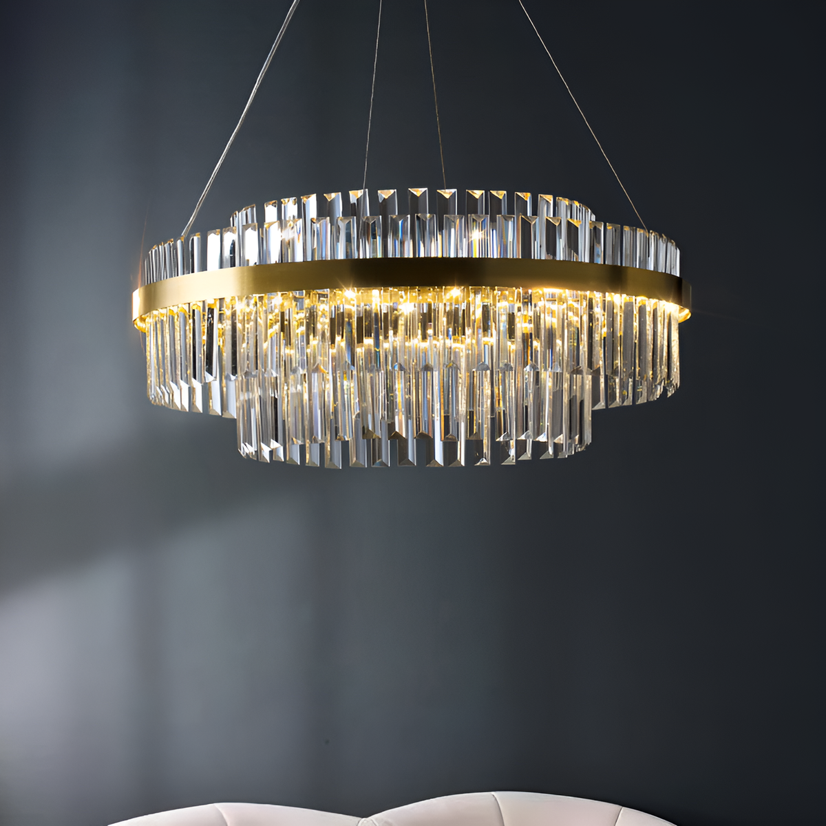 Люстра кришталева золота D-80cm Led 60W Gold Elegance 251022-100006315