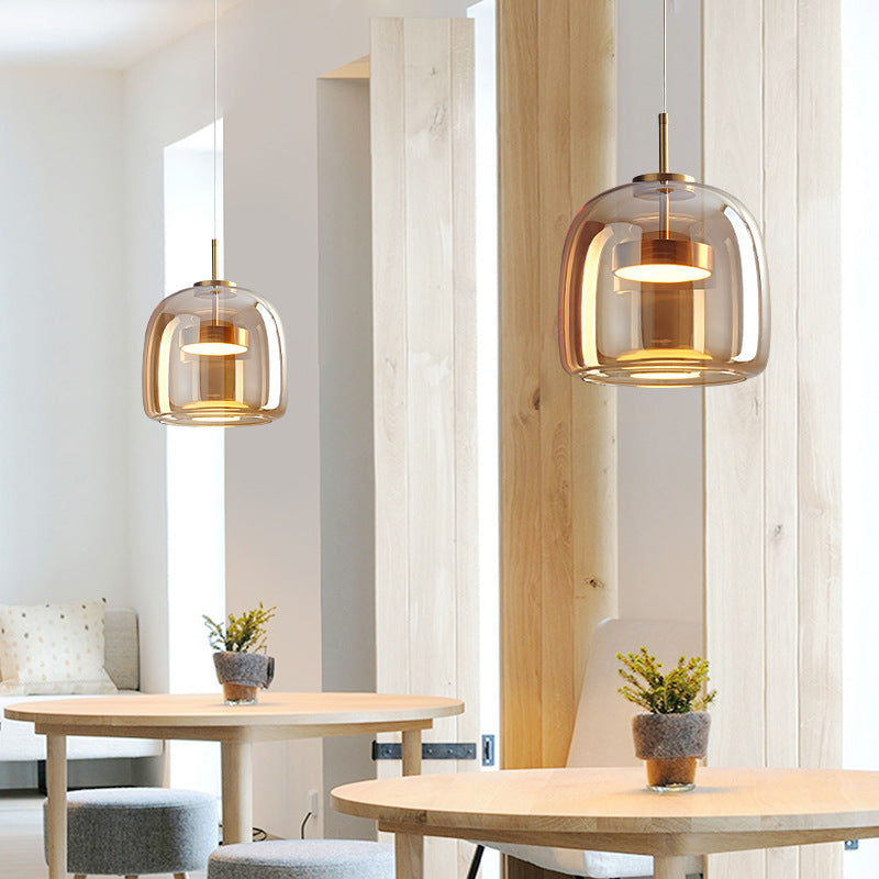Підвісний світильник бурштиновий D-23 cm Led 15W 4000K Amber+Gold Jube 260122-100007270