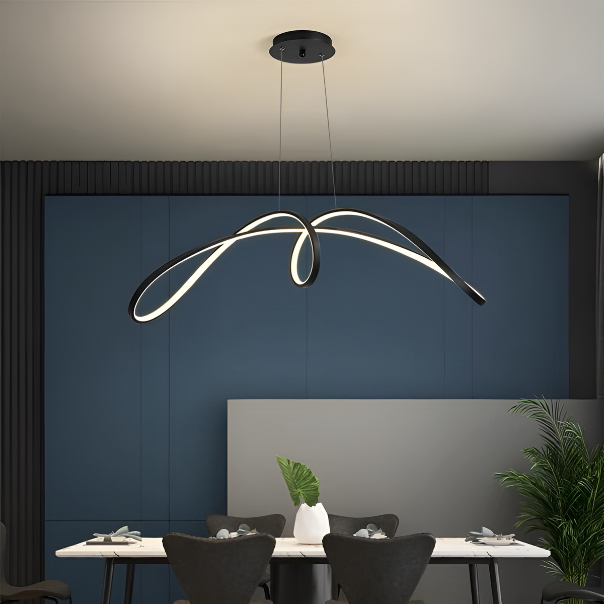 Люстра підвісна чорна хвиляста Gemo wave D-93cm Black 45W 250580-100004766