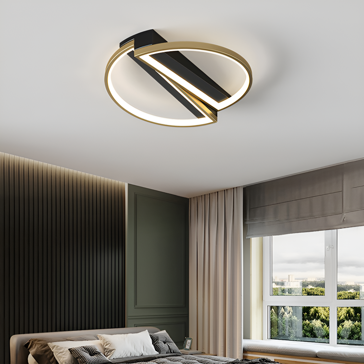 Стельовий світильник SemiCircle D-50 cm 72W Black + Gold 72W LED 250476-100004337