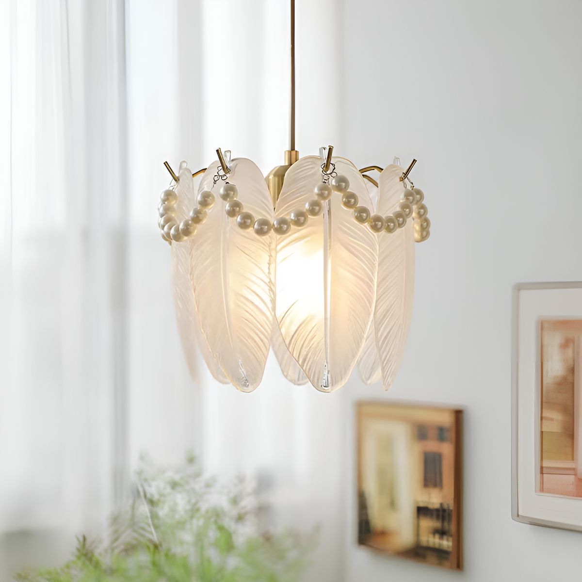 Люстра підвісна Pearl D-20cm Е14 White+Gold 250635-100005190