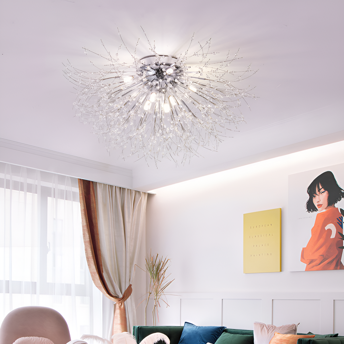 Люстра стельова Dandelion D-55cm Chrome G9 250618-100005053